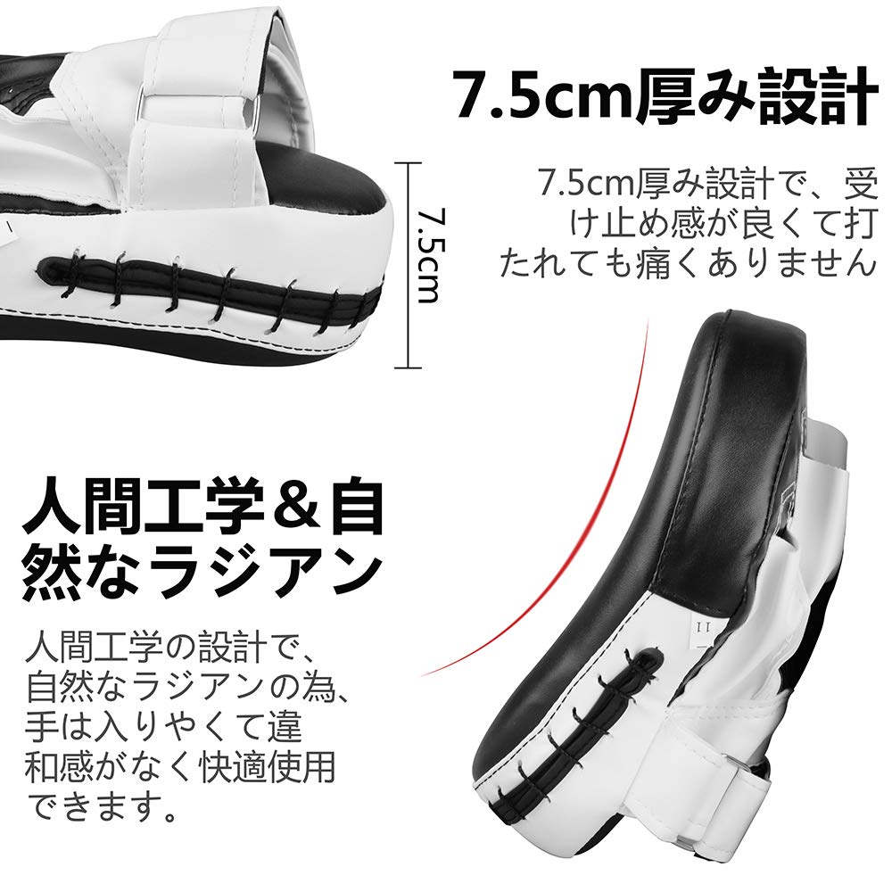 LangRay Boxing Punching Set of for Muay and Martial Arts Training Mitts, 2, Kickboxing, Taekwondo, Thai, Karate, (Black)