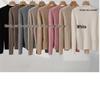 2025 Cashmere Semi-High Neck Black Sweater: Solid Color Knitted Base Layer