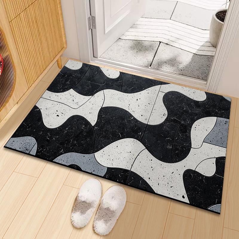 Graffiti Blok Kolorów Odporna na Brud Odporna na Ścieranie Mata Pod Drzwi Wejściowe Pogrubiona Jedwabna Mata Podłogowa Można Przyciąć na Matę Podłogową Wejściową do Domu