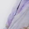 Plus Size Women's Purple Blue Chiffon Tea-Length Dress - Slimming & Flattering, Autumn 2023 Collection