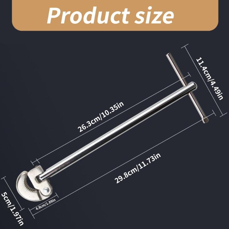 Telescopic Basin Wrench Carbon Steel Sink Faucet Plumbing Tool for Tight Space Kitchen Bathroom Installation Maintenance
