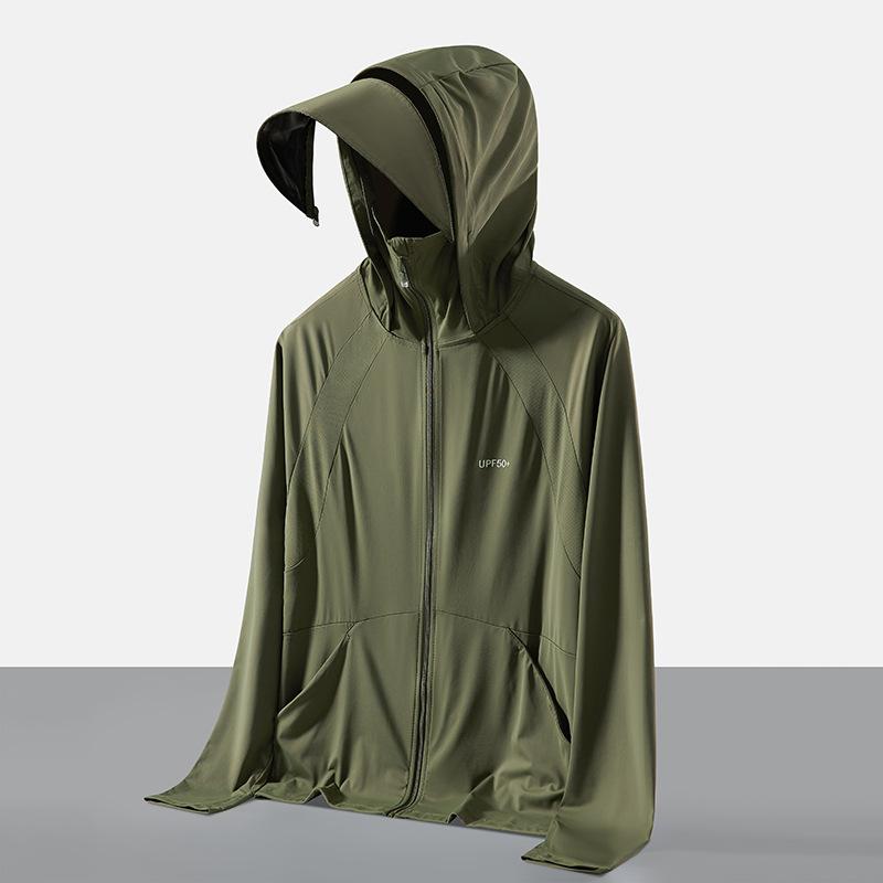 Couple's UPF50+ Sun Protection Jacket Ice Cooling UV Protection Breathable Fishing Sun Hoodie with Detachable Brim for Women