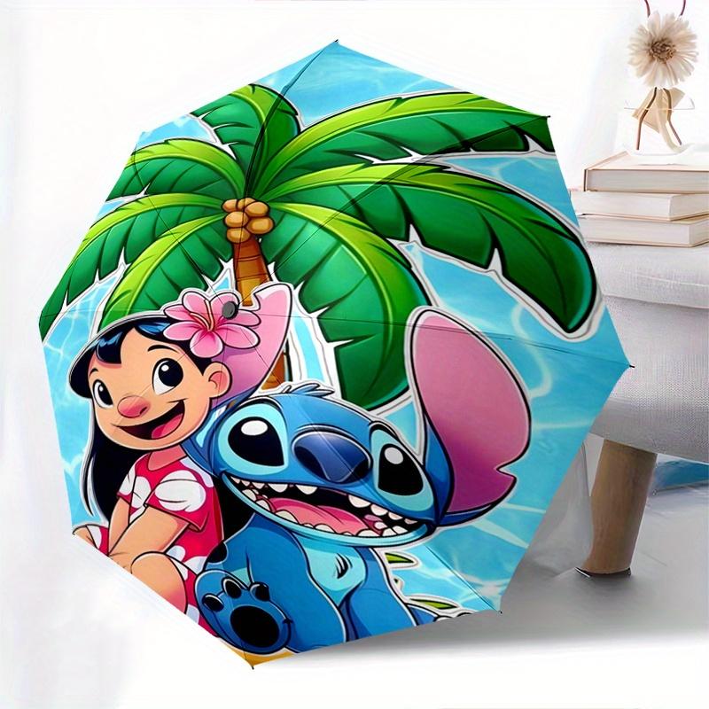 1pc Lilo Stitch Automatic Folding Umbrella: Compact 8-Bone Design Cartoon Outdoor Travel Companion, Business Umbrella, Christmas Valentine's