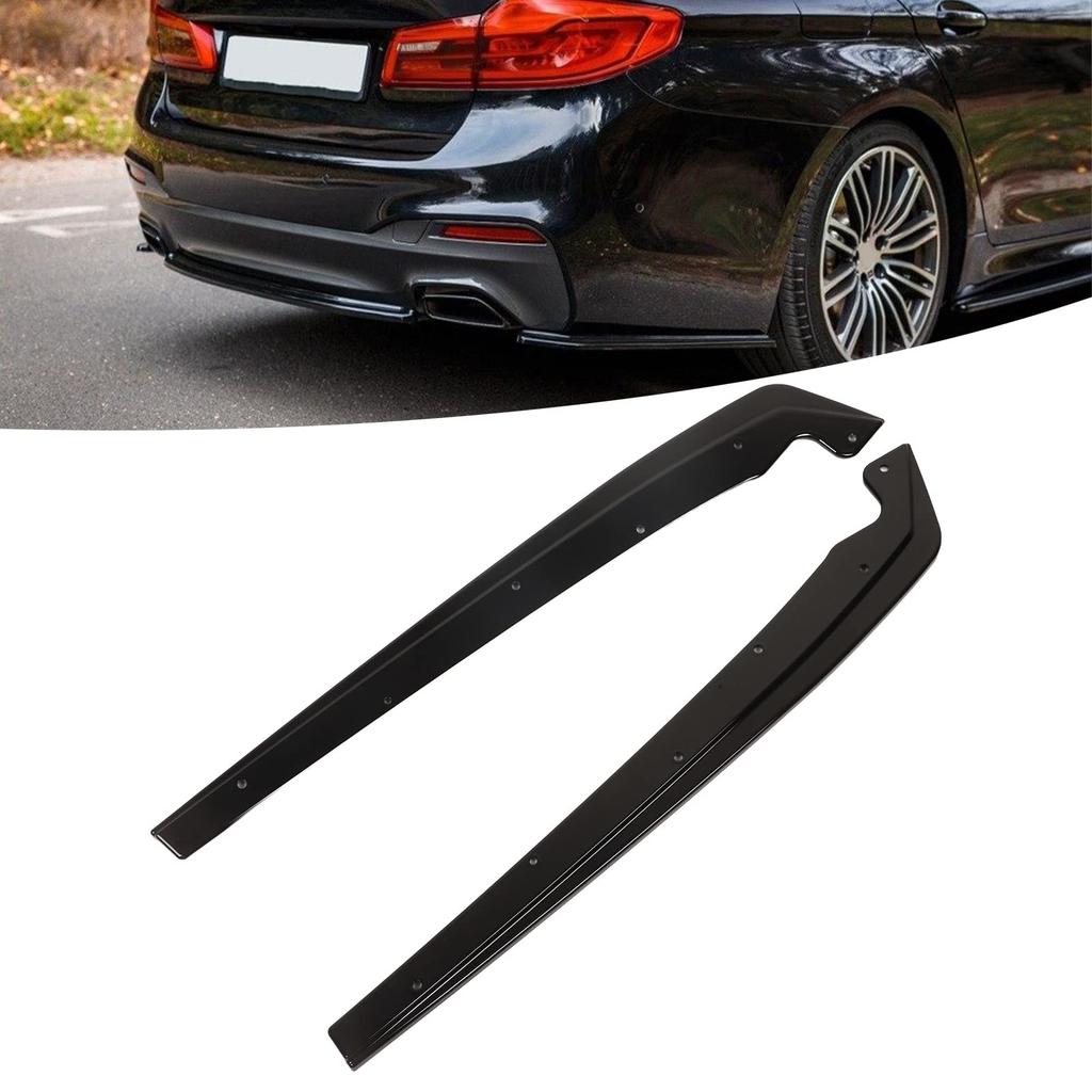 KIMISS Rear Bumper Side Gloss for 5 Series M Sport Carbon Protector with Canards Splitter, Black, G30/G31 (2017-2022), Fiber-Look