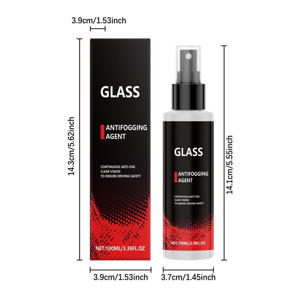 Windshield Anti Fog 100ml Glass Cleaning Defogger Window Cleaning Spray For Goggles Mirror Automotive Shower Motorcycle Vehicle