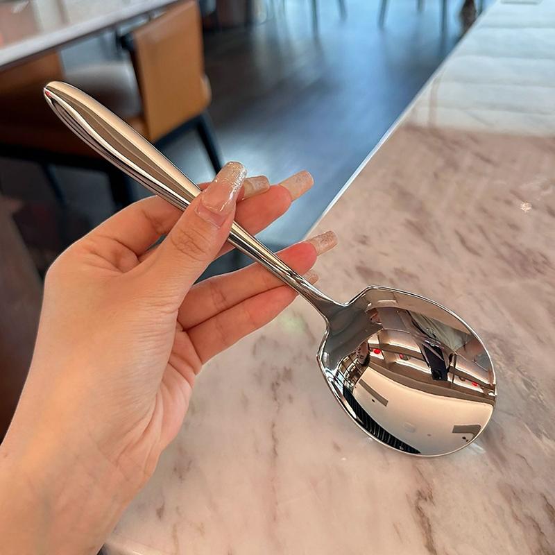 Super Large Tablespoons Kicthen Stainless Steel Serving Spoons Dining Room High Quality Thickened Silver Communal Spoon