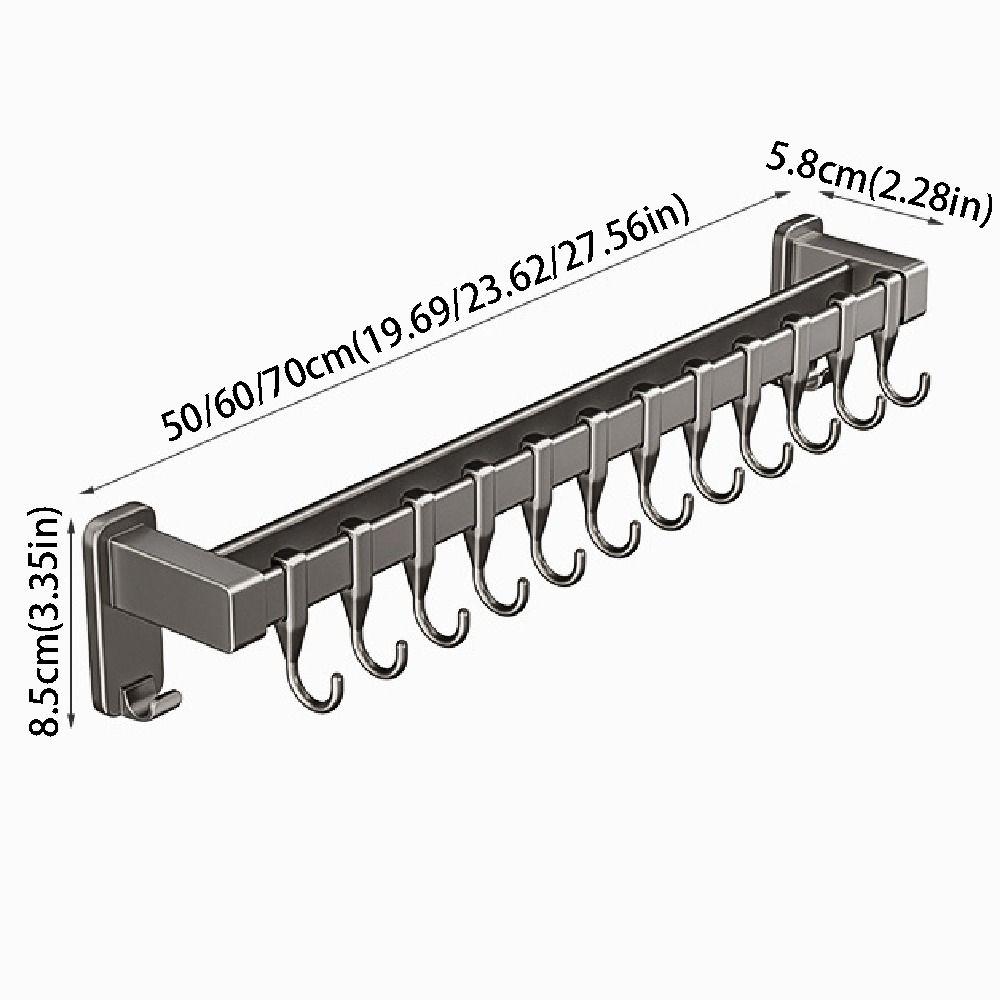 Wall Mounted Kitchen Organizer Hook Double Pole Kitchen Utensil Organizer  Home