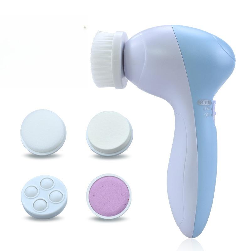 Electric Face Cleansing Brush Machine, 5 In 1 Sonic Skin Scrubber for Blackhead Cleaner, Pore Cleansing and Facial Massage