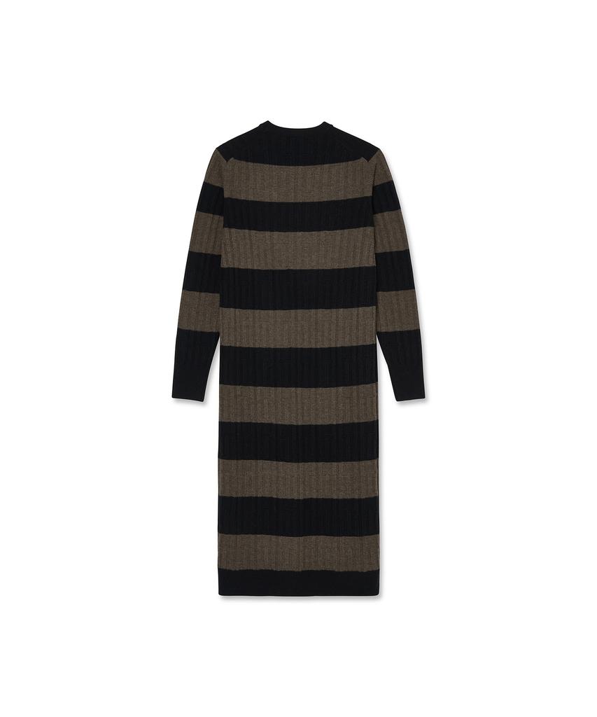 Iolo Women'S Striped Ivory Dress_Brown
