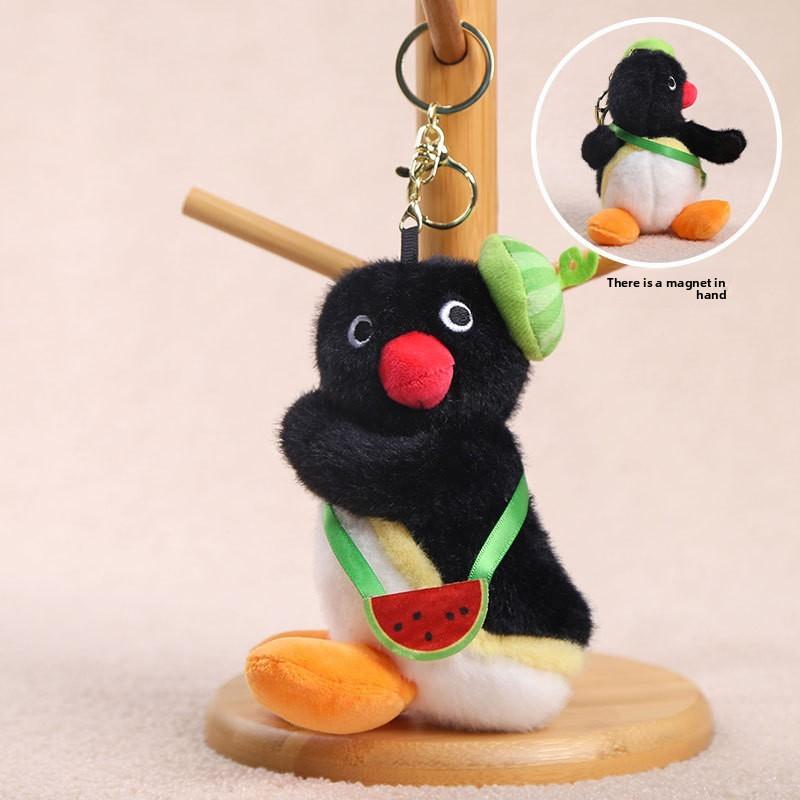 

Animal Plush Keychain With Magnetic Head For Kids Backpack Accessories Watermelon
