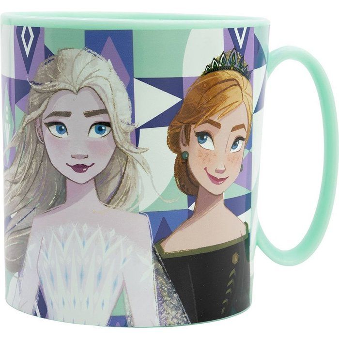 Tataway Gobelet plastique bleu Disney Frozen Elsa et Anna 350 ml compatible micro-ondes filles