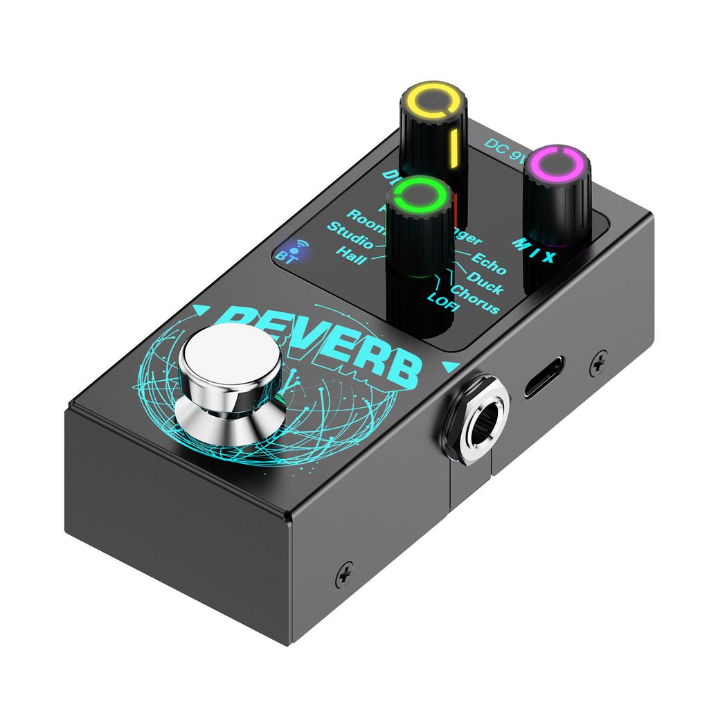 Guitar Reverb Effector Single Block Reverb Effector Digital Reverb Guitar Effect Pedal with 9 Modes Guitar Effect Pedal