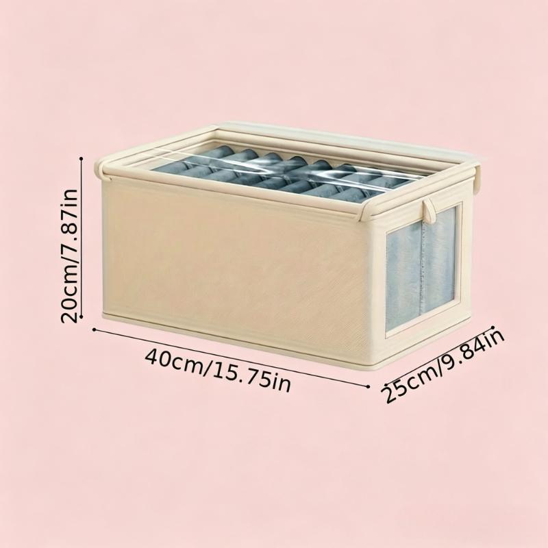 1PC Household Storage Box, Clothing Storage Box, with Transparent Window Strip - Foldable Household Wardrobe Storage Box