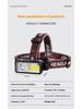 LED Headlamp 6-Modes Powerful Headlight Type-C Rechargeable 18650 Torch Built-in Battery Camping Fishing Light