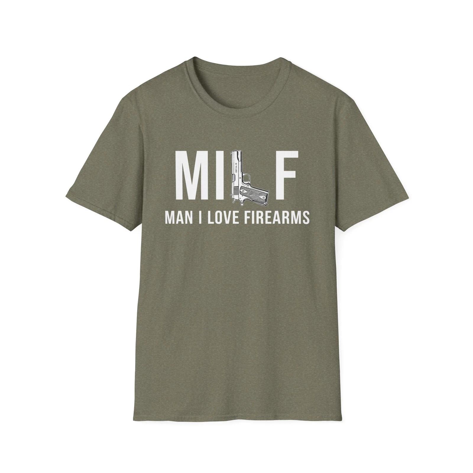 MILF Firearms Funny Handgun Red Dot Sight Holster Rifle Shirt Shotgun 3XL