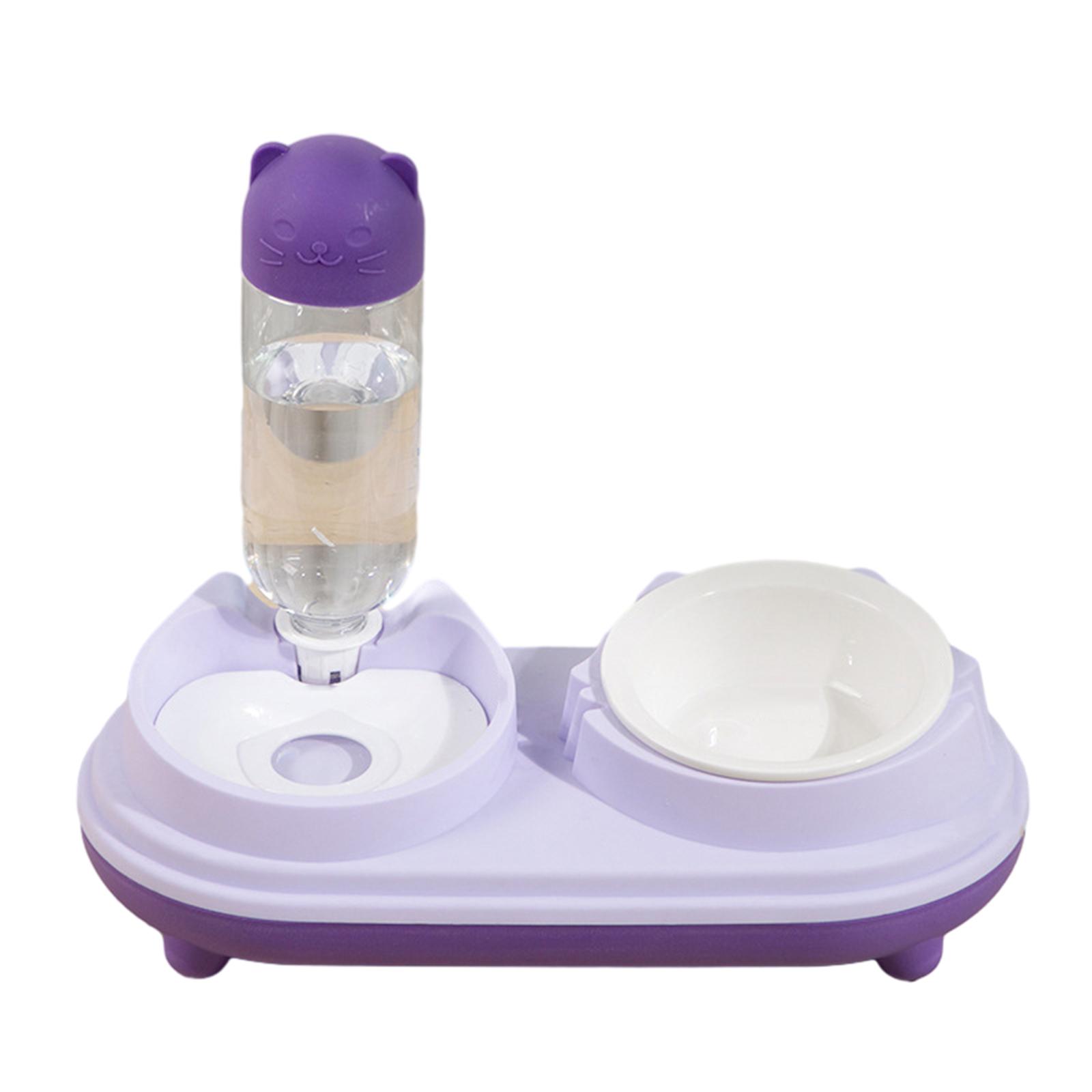 

Elevated Cat Bowl Kitten Automatic Water Bowl Food Bowl Anti-Vomiting Dog Feeding Bowl Food Container for Small Pet Dog C фиолетовый