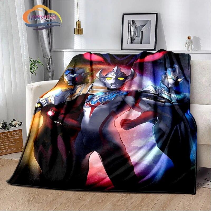 Ultra Heroes Zeta Hero's Path  Wool Blanket Jindian Animation Character Ultraman  Fashion  Portable Flannel Warm Camping