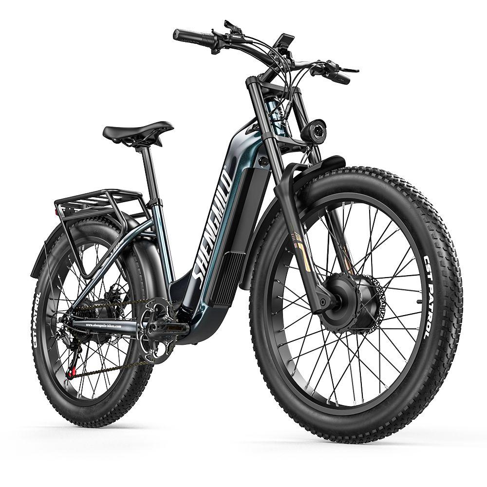 Elektrisches Fahrrad Shengmilo S700 Pro 1000Wx2 Motor 26" Fat Tire Elektrisches Fahrrad für Erwachsene 48V 25AH Doppelscheibenbremse 7 Gänge Maximale Traglast 150kg