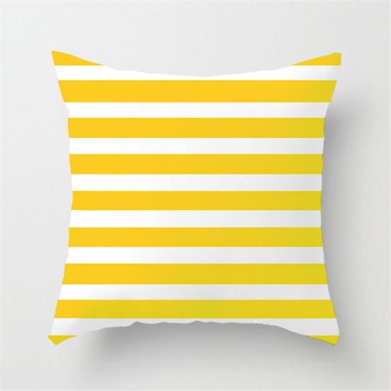 Grey Yellow Geometric Stripe Printed Pillowcase Modern Home Living Room Sofa Car Office Decoration Throw Pillow