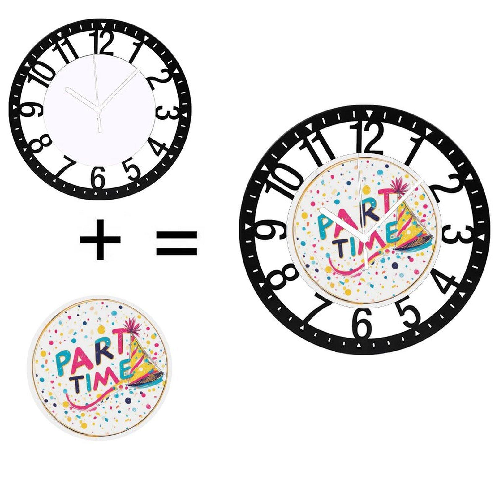 25cm Nordic Iron Round Wall Clock with Minimalist Appeal (Black,10 inch(25.40cm))