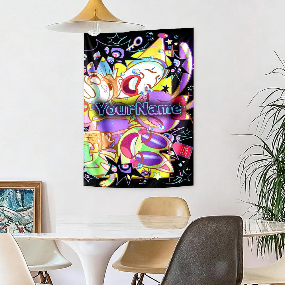 Digitaler Zirkus Individuell Ihr Name Wanddekoration Wandteppich Kunst Für Haustiermemorial Geburtstag Hochzeitsfeier Hintergrund Familien Geschenk