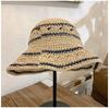 Summer new seaside photo big brim fisherman hat colorful dopamine foldable woven sunshade straw hat women