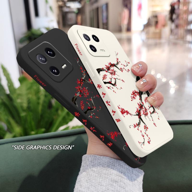 Cold Plum Snow Phone Case For Xiaomi Mi 15 14 14T 13 13T 12 12X 12T 12S 11 11T 10 10T 9 9T Pro Lite Liquid Silicone Cover