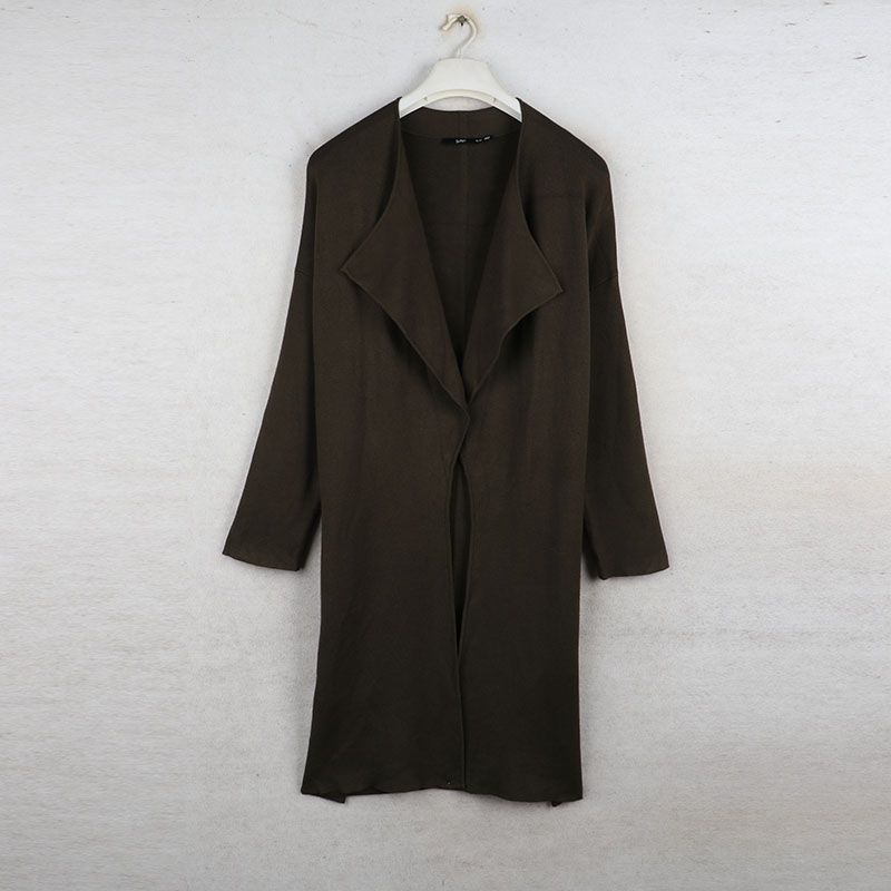Sunshine House Autumn and Winter New Arrival Export European and American Plus Size Women's Clothes Long Knitwear Cardigan Sweater Outwear