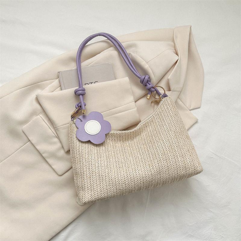 Versatile Woven Tote Bag For Women Modern Casual Shoulder Bag In Elegant Colors