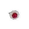 Imitation 5 Carat Emerald Ruby Sunflower Ring Big Diamond Snowflake Treasure Ring Female