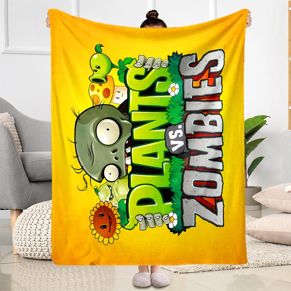 Plants Vs Zombies Adventure Flannel Blanket-Soft and Suitable for Sofas,Beds,Offices,Travel,All Seasons,Great Gift for Holidays and Birthdays.