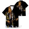 Men's Hawaiian Shirt Popular Rock Singer Johnny Hallyday 3d Print Shirts Men Women Fashion Social Beach Shirt