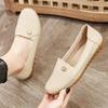 Women's Solid Color Flat Loafers, Casual Slip On Soft Sole Shoes, Lightweight & Comfortable Shoes