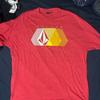 Pánské červené unisex tričko Volcom Stone Graphic Vintage