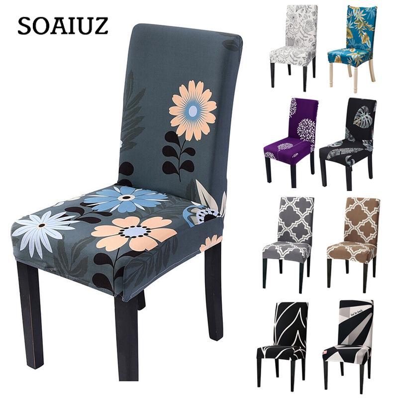 1 PC Party Chair Slipcover Elastic Floral Printing Chair Covers Spandex Stretch Dining Room Siamese