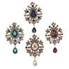 Retro Palace Style Zircon Crystal Brooch Zinc Alloy Corsage Pins New Pendant Brooch  Gift