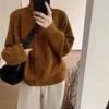 Women's High Neck Loose Knit Cardigan Jacket - Cozy Single-Breasted Outerwear for Autumn/Winter 2026