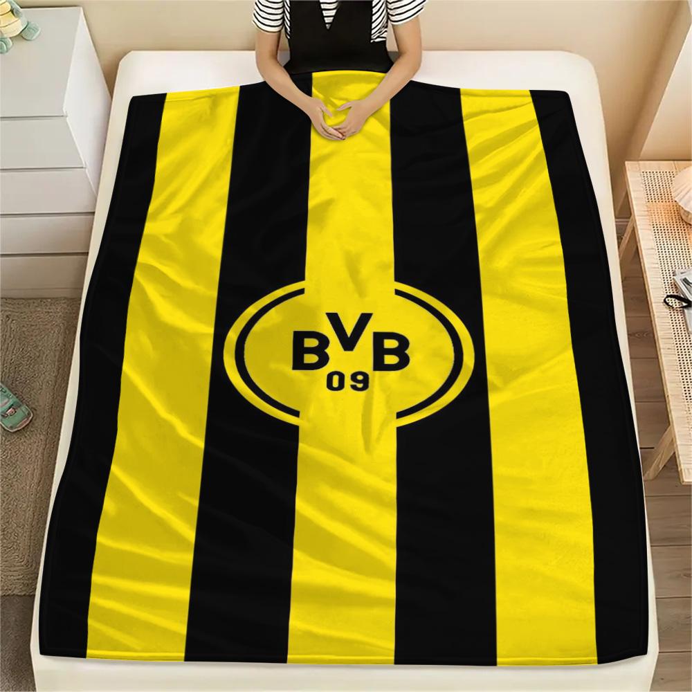 1 szt. Koc Flanelowy z Nadrukiem Borussia Dortmund Wysokiej Jakości Ciepły Komfortowy Pokrowiec na Wszystkie Pory Roku Idealny na Prezenty Wystrój Domu