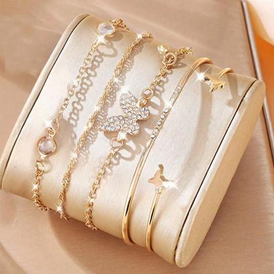 1set Simple Butterfly Charm Bracelet, Bohemian Style