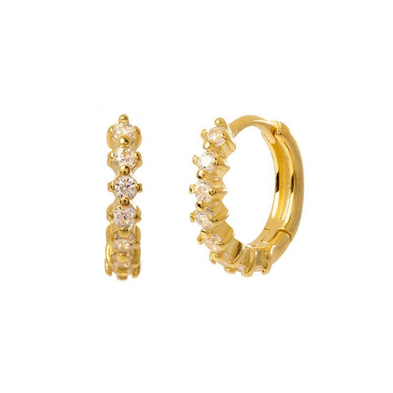 Design Stainless Steel Cubic Zirconia Hoop Earrings For Women Gold Color Pendant Cartilage Piercing Earring Unusual Jewelry
