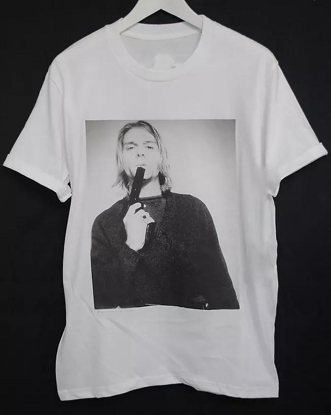 

РЕДКИЙ! КУРТ КОБЕЙ NIRVANA белая футболка S-5XL Короткий рукав ГОРЯЧАЯ НОВАЯ Унисекс футболка L