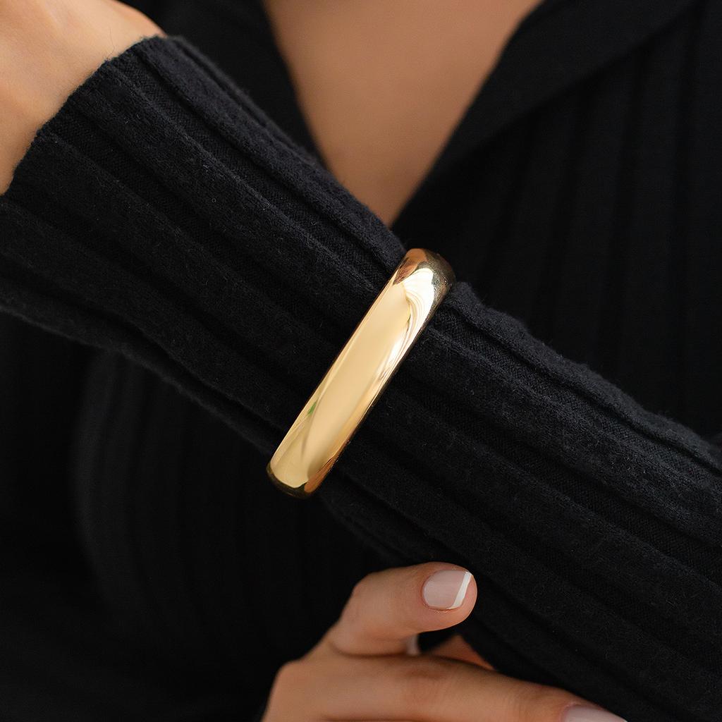 Design Sense Liquid Metal Smooth Spring Bracelet Geometric Ins Wind Texture Wide Bracelet Bracelet
