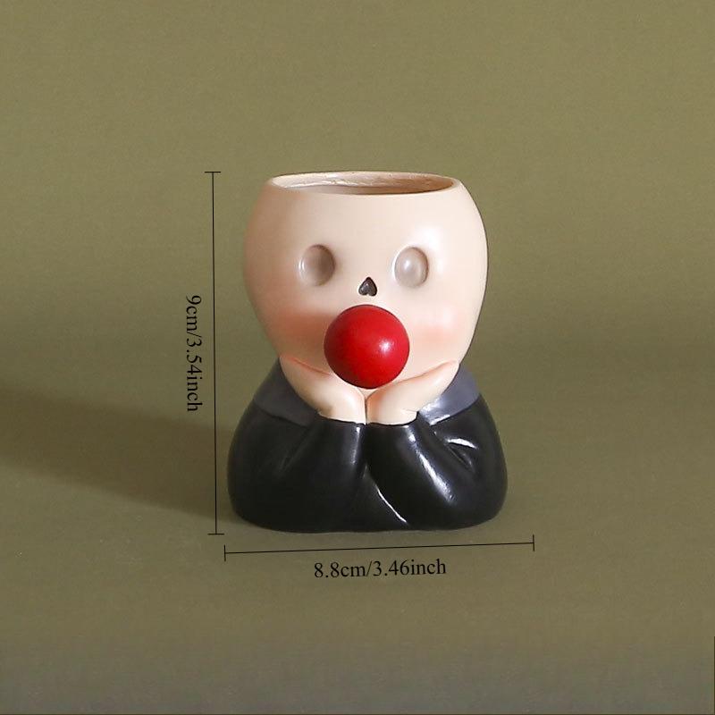 Cute Mini Succulent Pot with Cartoon Figure Creative Decor Planter Ashtray