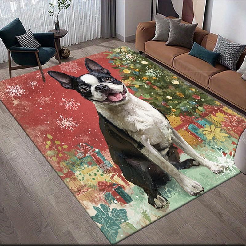 Christmas Dog Home Sofa Decoration for Living Room & Bedroom, Non‑Slip Play Flannel Floor Mat for Game Room