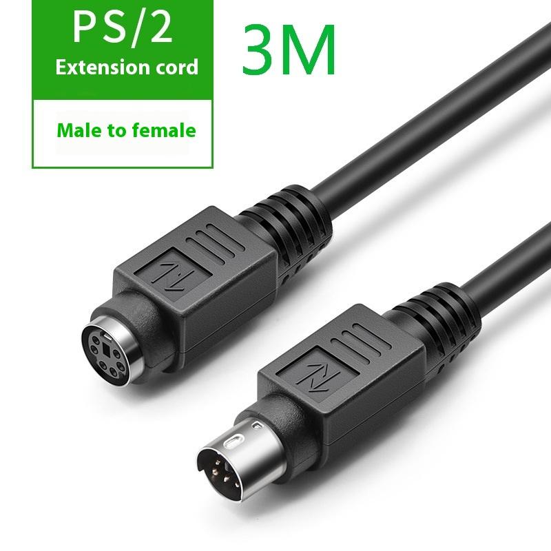

1 шт. Кабель-удлинитель для мыши и клавиатуры из чистой меди, с круглым разъемом, PS2 папа-папа-мама, 6-контактный MD6-контактный удлинитель