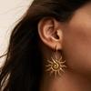 Vintage Chic Sun Shaped Pendant Stainless Steel Necklace Statement Golden Fashion Jewlery Gift
