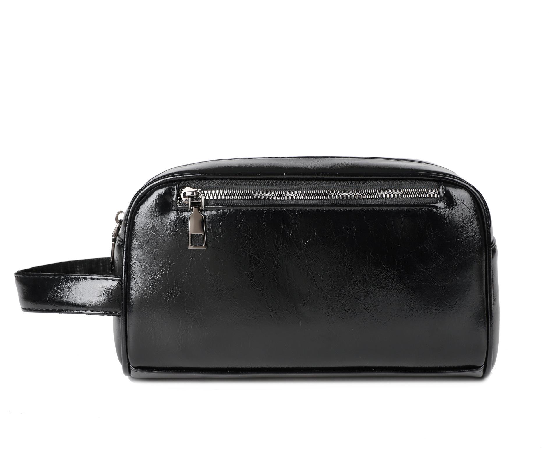 

Японская мужская сумка-клатч из мягкой кожи для бизнеса - Высококачественная ПУ-сумка большой вместимости чёрный