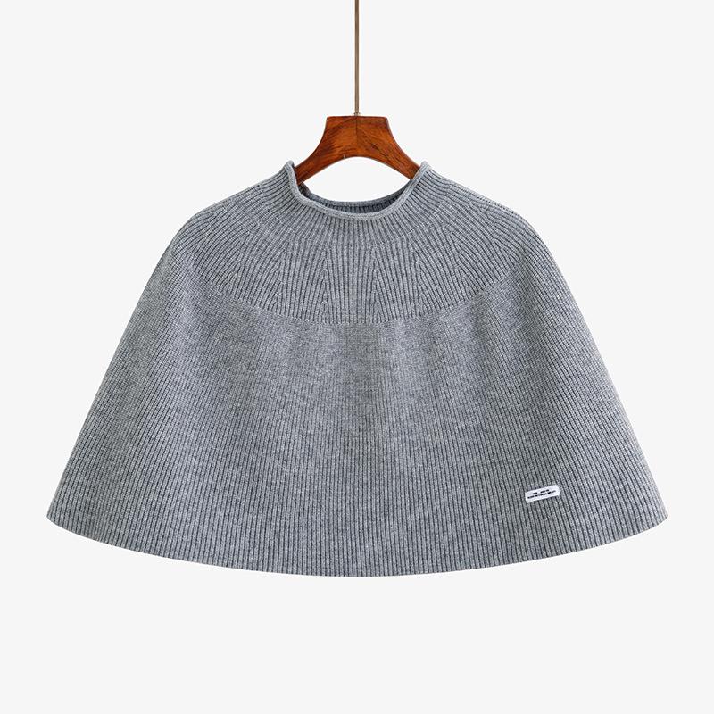 

Plus Size Women s Casual Knit Top - 2025 Winter Half-High Collar Shawl 2XL (160-200 lbs) сірий колір