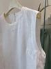 240 Jin Women's Sleeveless Lace Linen Vest – Heavy-duty, High-grade, Loose Round Neck Summer Top