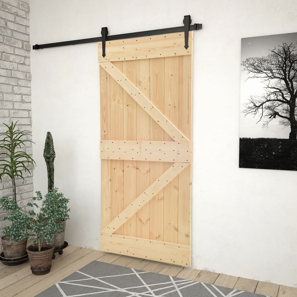 Door 90x210 Cm Solid Pine Wood